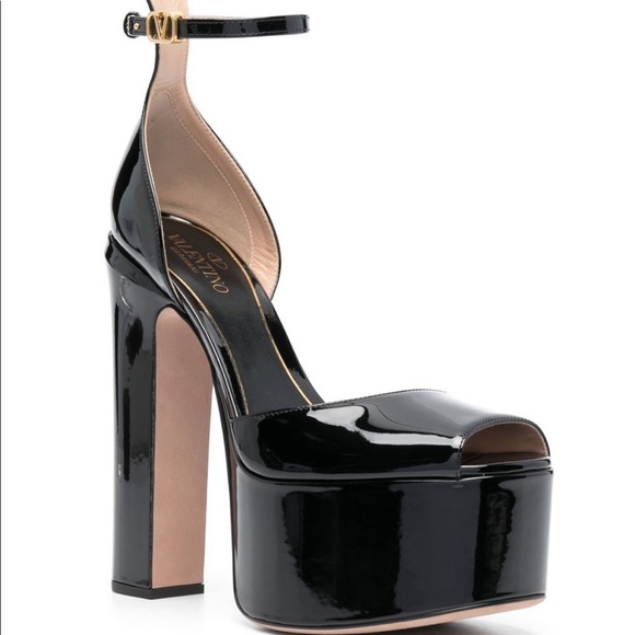 Valentino Tan-Go Platform Peep Toe Sandal Pump - Picture 4 of 6